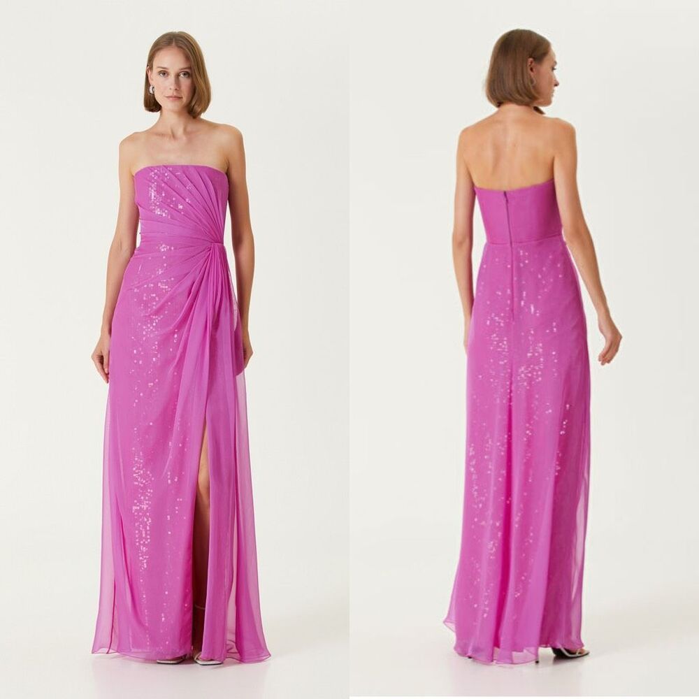 Özgür Masur Fuchsia Embroidered Maxi Evening Dress Size 38(US6) $1890